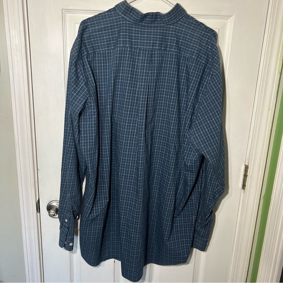 LL BEAN Mens Blue Plaid Long Sleeve Button Down Size XXL Tall Wrinkle Resistant - Picture 8 of 10